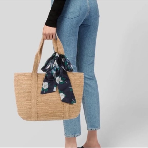 Draper James Handbags - Draper James Straw Tote + Lark & Ives extra scarf